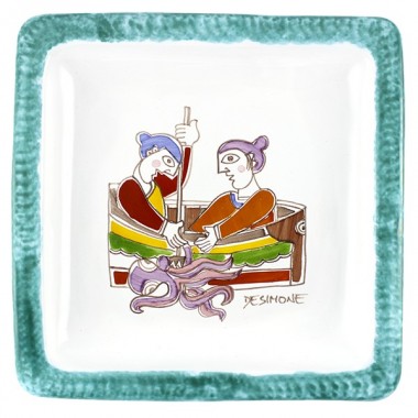 Piatto Quadrato Folk PQFK-18 Pescatori Piatto Quadrato Folk PQFK-18 Pescatori